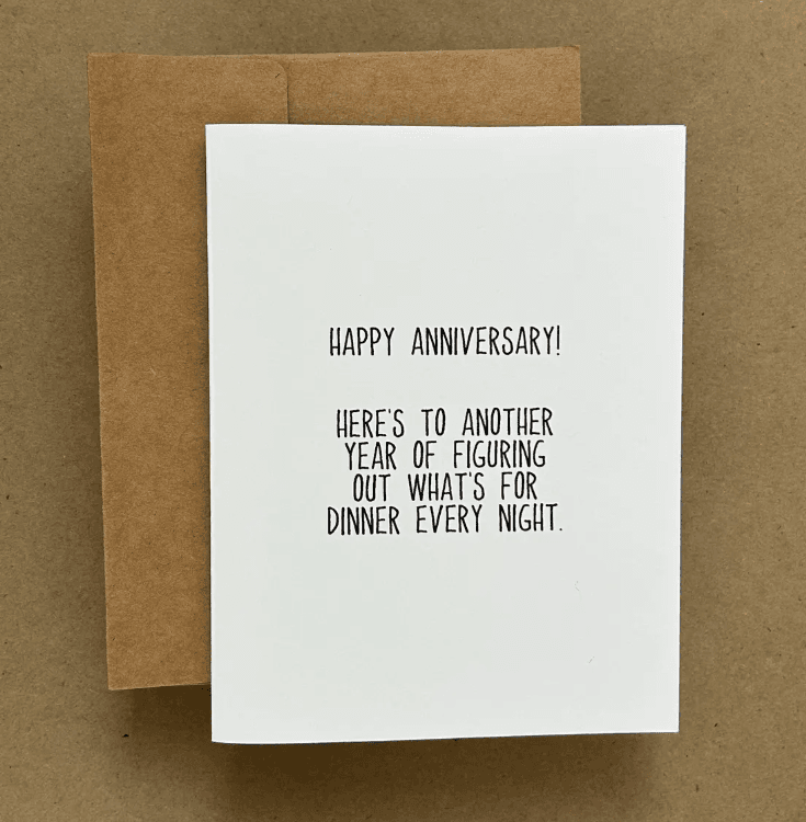 Illustrated card: another year of figuring out dinner