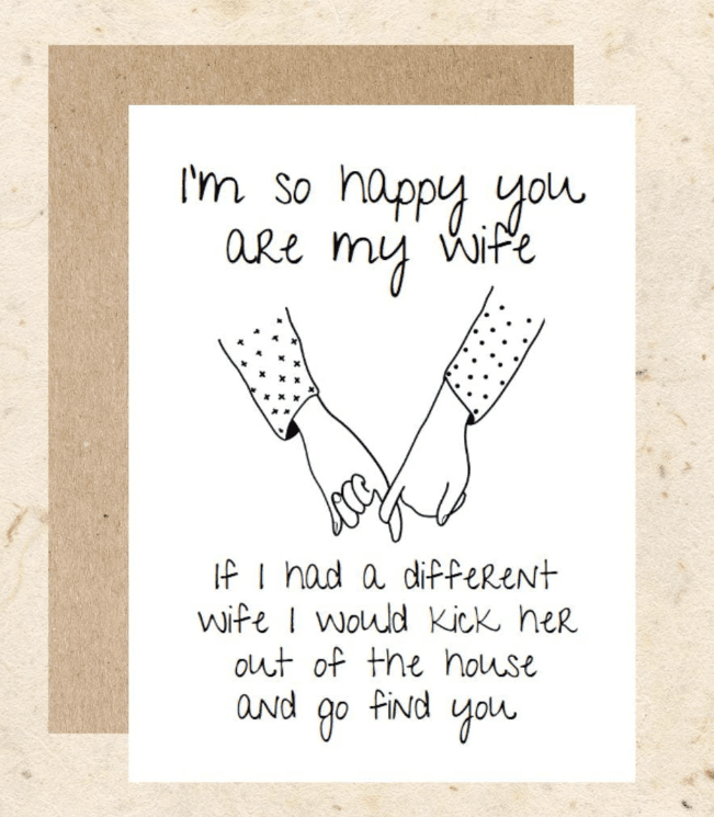 Illustrated card: I’m so happy you are my wife