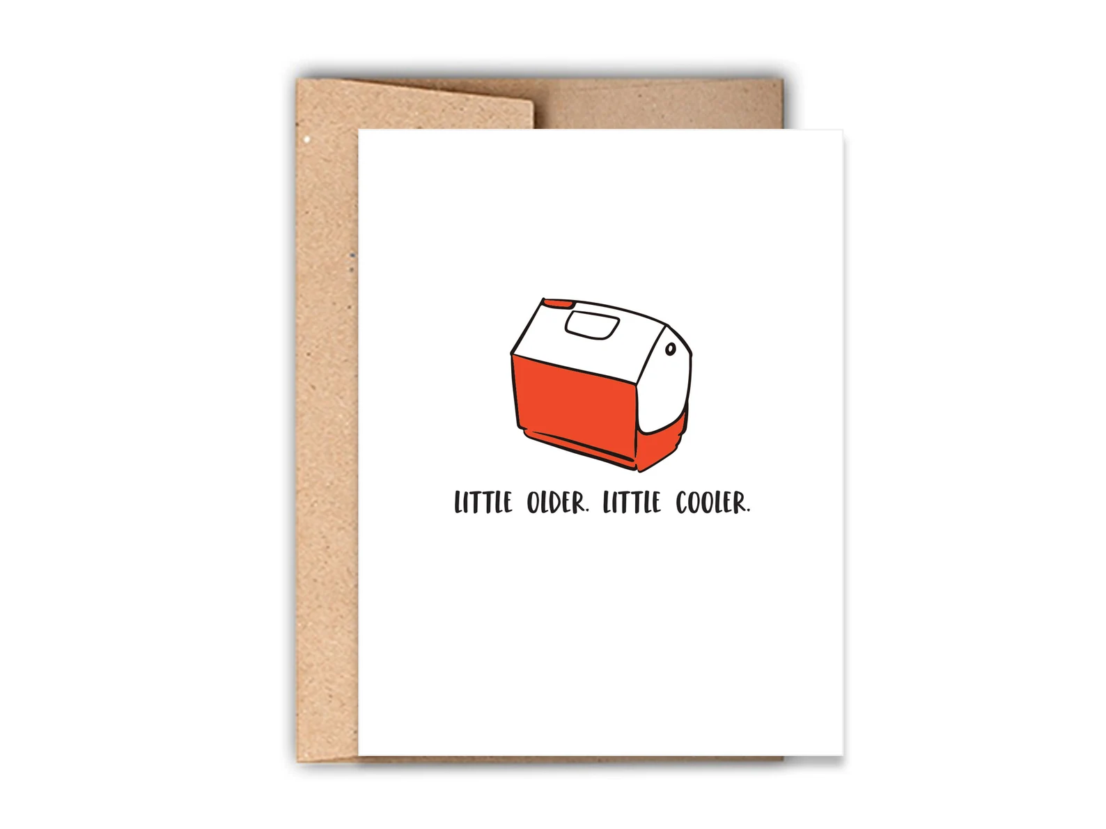 A ThoughtFull card resting on its kraft envelope